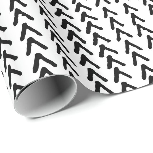 Schwarzes Rustikales Musterpapier Geschenkpapier (Rolleneckpunkt)