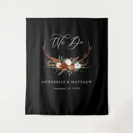 Schwarzes, rustikales Party Wandteppich (Vorderseite)