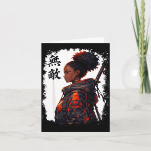Schwarzes Samurai-Mädchen Anime Krieger Afro Afrik Karte