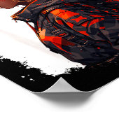 Schwarzes Samurai-Mädchen Anime-Krieger Afro Afrik Poster (Ecke)