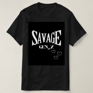 Schwarzes Savage-T-Shirt für Gen-Z mit halben Ärme T-Shirt
