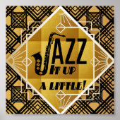 Schwarzes Saxophon Poster (Vorne)