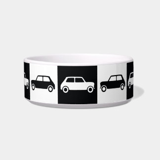 Schwarzes Schachbrett Mini Cooper Napf