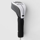 Schwarzes Schachbrettflagge-Monogramm Golf Headcover (angewinkelt)