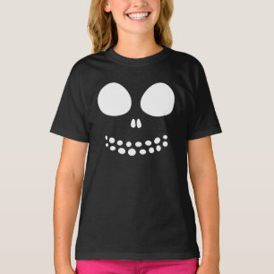 Schwarzes Schädel-Gesichts-Mädchen-Shirt T-Shirt
