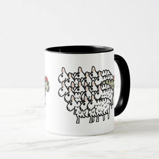 Schwarzes Schaf befolgen Tasse (VorderseiteRechts)