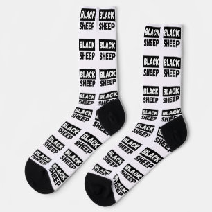 Schwarzes Schaf Fette Typografie Rebellen-Gefolge Socken