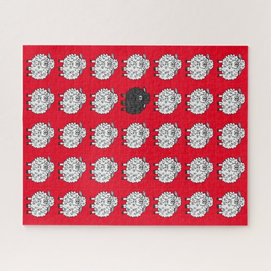 Schwarzes Schaf im Familienrätsel Puzzle (Horizontal)