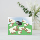 Schwarzes Schaf in der Flock Postkarte (Stehend Vorderseite)