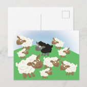 Schwarzes Schaf in der Flock Postkarte (Vorne/Hinten)