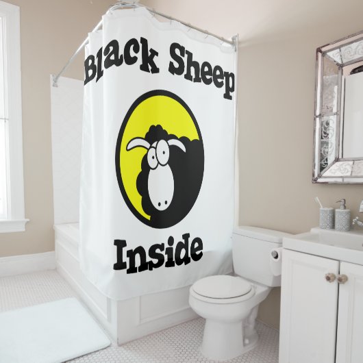 Schwarzes Schaf innen Duschvorhang (Beispiel)