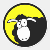 Schwarzes Schaf innen Runder Aufkleber (Vorderseite)