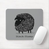 Schwarzes Schaf mit individuellem Text Mousepad (Mit Mouse)
