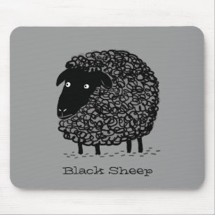 Schwarzes Schaf mit individuellem Text Mousepad