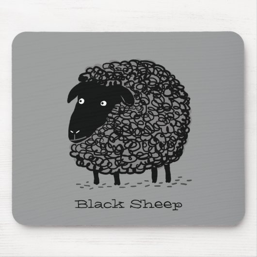 Schwarzes Schaf mit individuellem Text Mousepad (Vorne)