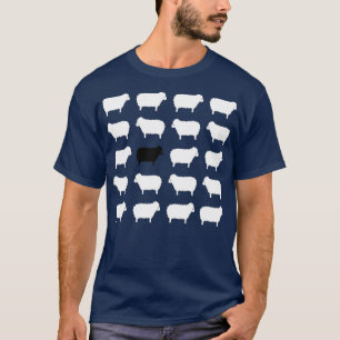Schwarzes-Schaf-Pullovermuster T-Shirt