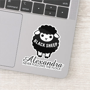 Schwarzes Schaf Rosa Skript folgt nie der Herde Aufkleber