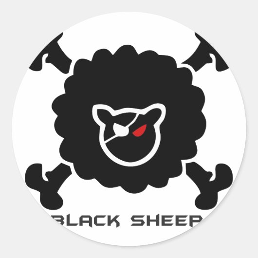Schwarzes Schaf Runder Aufkleber (Vorderseite)