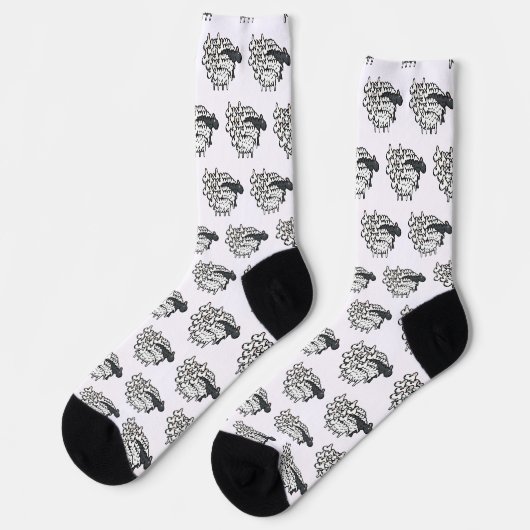Schwarzes Schaf Socken (Linkes Detail)