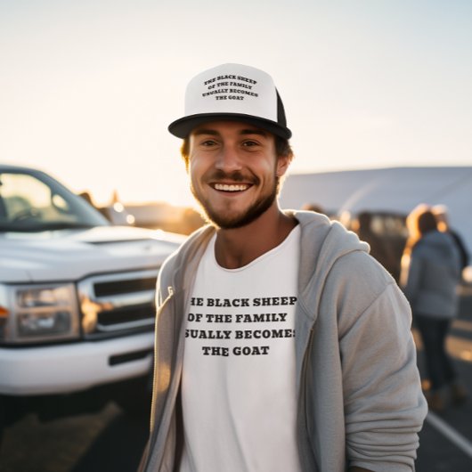 Schwarzes Schaf wird zur Ziege Truckerkappe