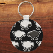 Schwarzes Schafdesign Schlüsselanhänger (Vorderseite)