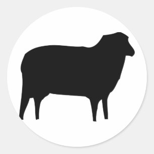 Schwarzes Schafsymbol Runder Aufkleber