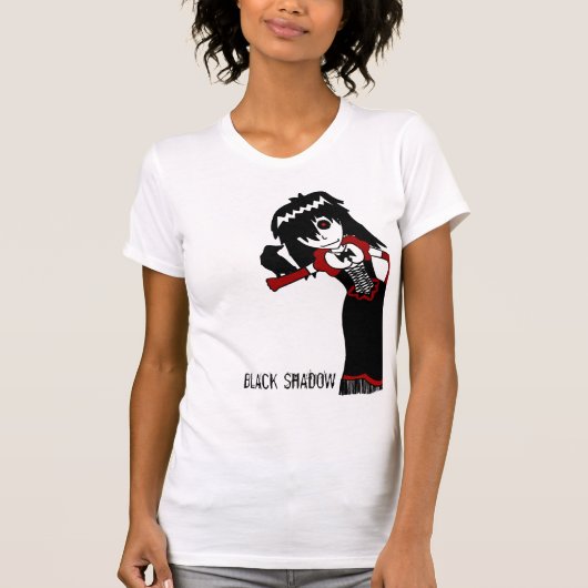 Schwarzes Schatten-Weiß T-Shirt (Vorderseite)