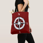 Schwarzes Schiff/Boot, Kompass, rote Taschentasche Tasche (Von Nahem)
