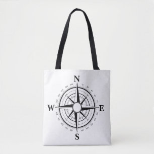 Schwarzes Schiff/Schiff, Kompass, Taschenpost Tasche