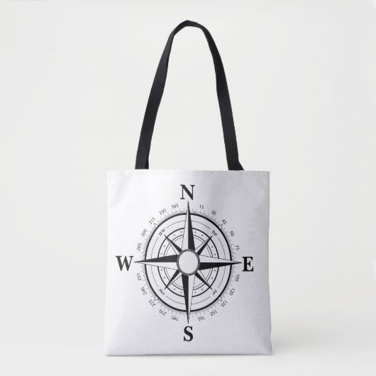 Schwarzes Schiff/Schiff, Kompass, Taschenpost Tasche (Vorderseite)