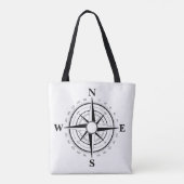 Schwarzes Schiff/Schiff, Kompass, Taschenpost Tasche (Rückseite)