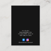 SCHWARZES SCHLICHTES SIGNATURLOGIUM VISITENKARTE (Rückseite)