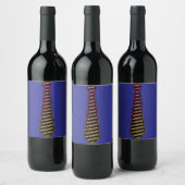 Schwarzes Schlips-Design Weinetikett (Flaschen)