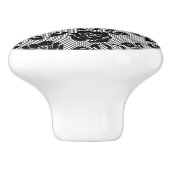 Schwarzes Schnittmuster auf weißem Hintergrund Keramikknauf (Seitenansicht)