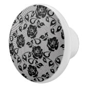 Schwarzes Schnittmuster auf weißem Hintergrund Keramikknauf (Rechts)