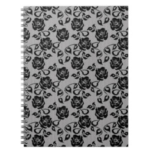 Schwarzes Schnittmuster auf weißem Hintergrund Notizblock