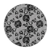 Schwarzes Schnittmuster auf weißem Hintergrund Schneidebrett (Vorderseite)