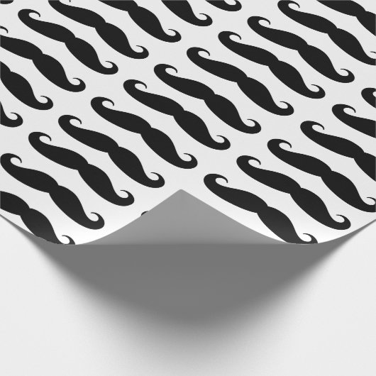 Schwarzes Schnurrbart-Packpapier Geschenkpapier (Ecke)