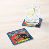 Schwarzes Schönheits-Pferd auf rotem Hintergrund Rechteckiger Pappuntersetzer (Vor Ort)