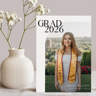 Schwarzes Schrift Graduierten Foto Abschluss Danke Postkarte
