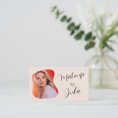 Schwarzes Schriftfoto-Make-up Visitenkarte (Stehend Vorderseite)