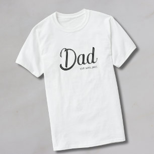 Schwarzes Schriftzug Established Dad T-Shirt