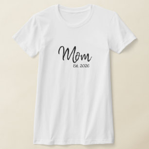 Schwarzes Schriftzug Established Mom T-Shirt