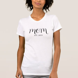 Schwarzes Schriftzug Established Mom T-Shirt