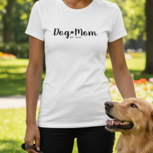 Schwarzes Schriftzug Etabliertes Hundemutter T-Shi T-Shirt