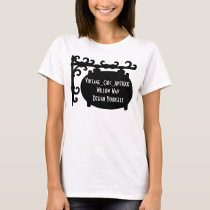Schwarzes Schriftzug-Silhouette Werbe T-Shirt