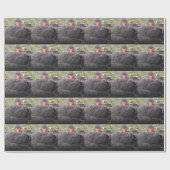 Schwarzes Schwanenwischpapier schlafen Geschenkpapier (Flach)