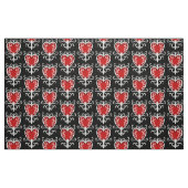 Schwarzes Schwarzes Herzmuster Stoff (Fat Quarter (45,7 x 55,9 cm))