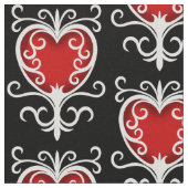 Schwarzes Schwarzes Herzmuster Stoff (Nahaufnahme)