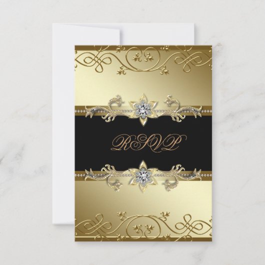 Schwarzes Schwarzes Krawatte Party UAWG RSVP Karte (Vorderseite)